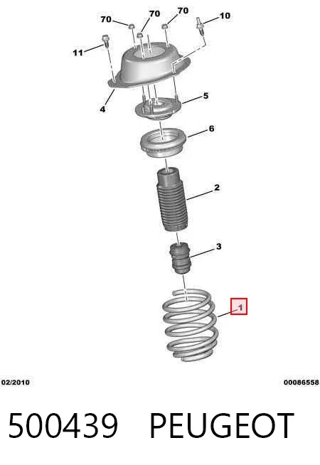 Передняя пружина 500439 Peugeot/Citroen