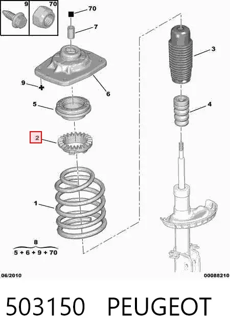 Проставка передней пружины 503150 Peugeot/Citroen