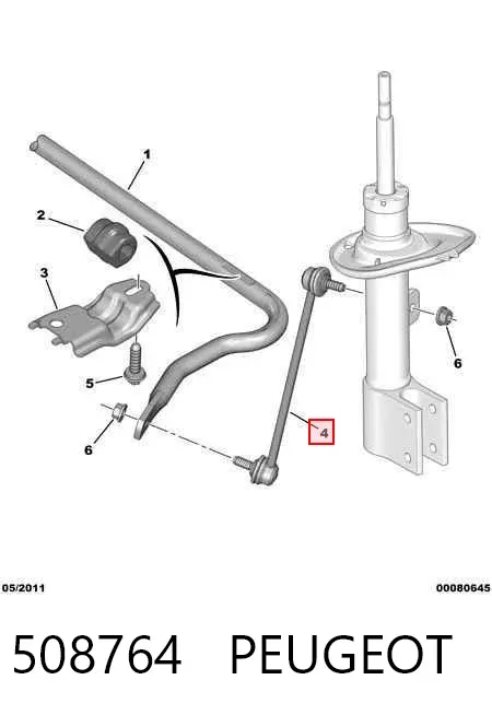 Стойка переднего стабилизатора 508764 Peugeot/Citroen