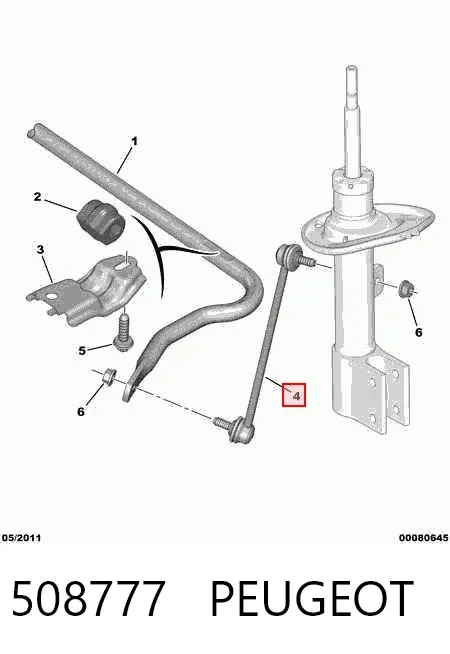 Стойка переднего стабилизатора 508777 Peugeot/Citroen