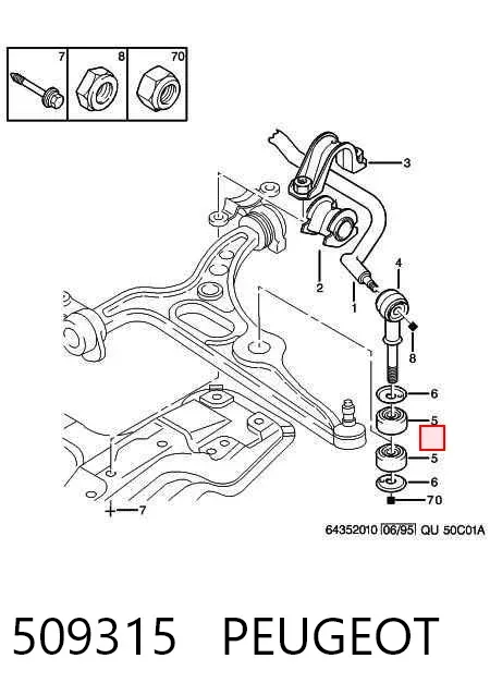Втулка стойки переднего стабилизатора 509315 Peugeot/Citroen