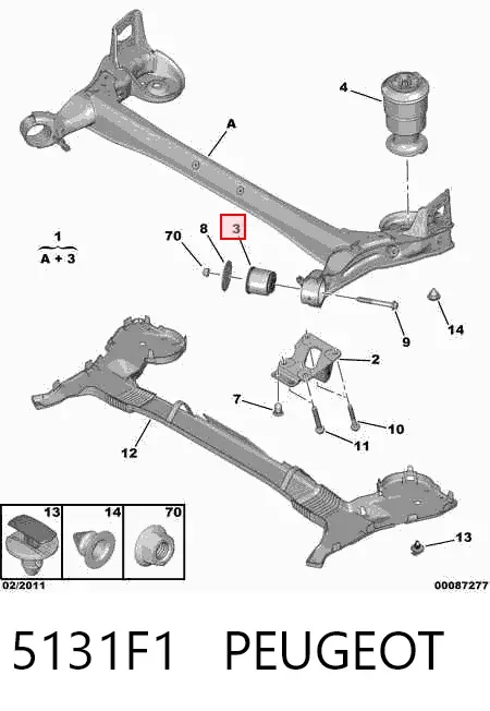 Сайлентблок задней балки 5131F1 Peugeot/Citroen