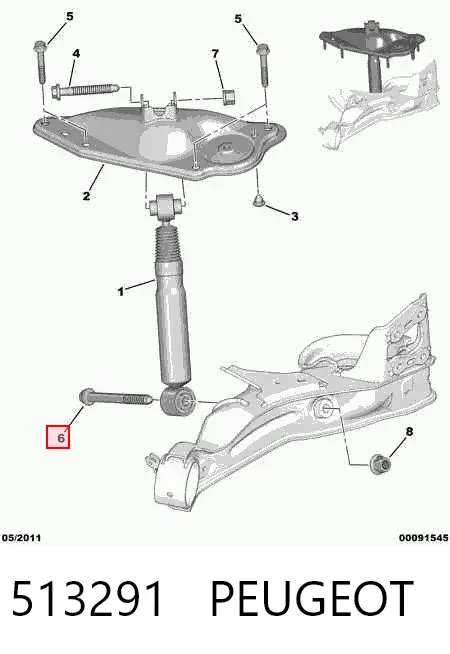 Болт (гайка) крепежа 513291 Peugeot/Citroen