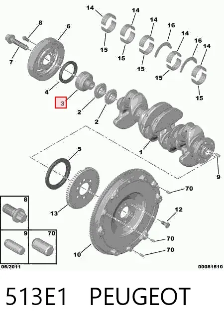 Шкив коленвала 513E1 Peugeot/Citroen