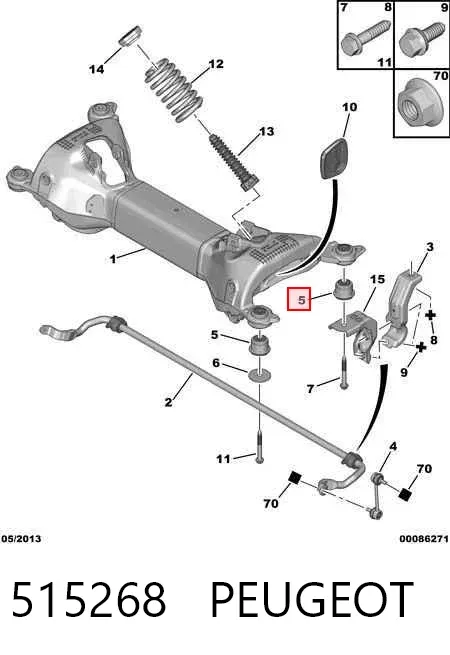 Сайлентблок задней балки 515268 Peugeot/Citroen