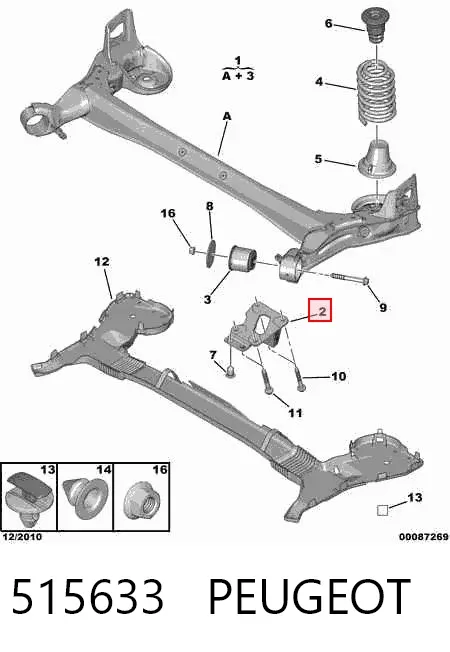 Кронштейн задней балки 515633 Peugeot/Citroen