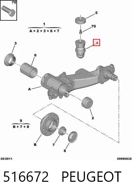 Отбойник амортизатора заднего 516672 Peugeot/Citroen