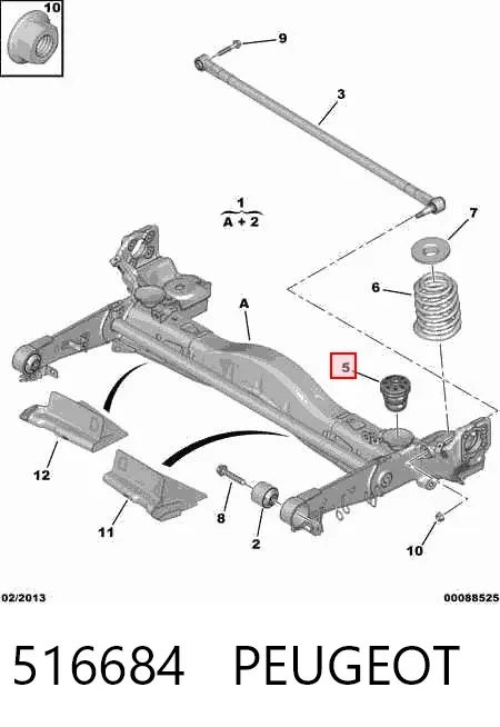 Отбойник пружины задней 516684 Peugeot/Citroen