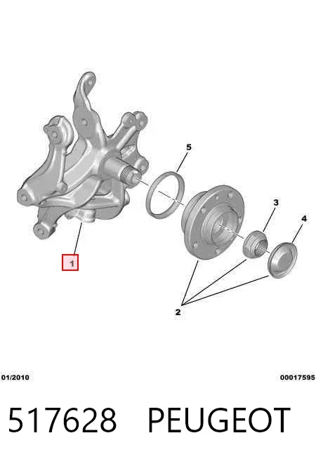 Цапфа задняя левая 517628 Peugeot/Citroen