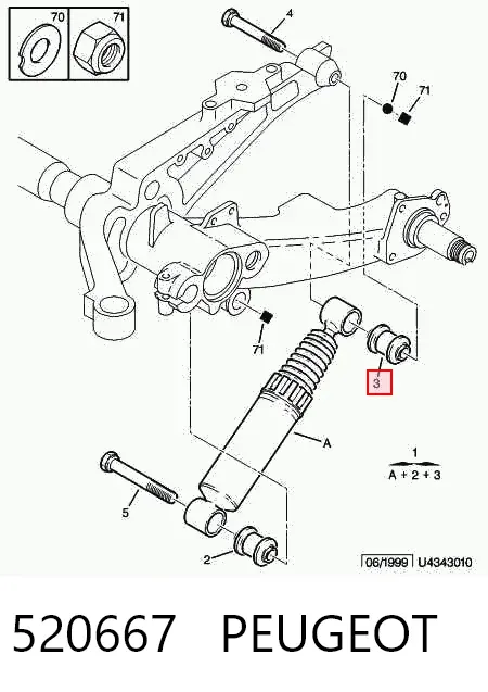 Амортизатор задний 520667 Peugeot/Citroen