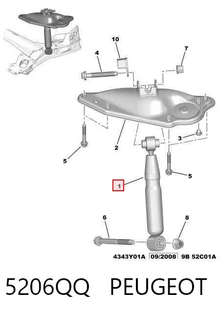 Амортизатор задний 5206QQ Peugeot/Citroen