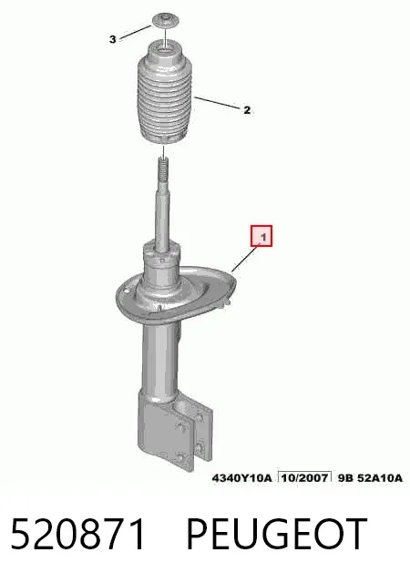 Амортизатор передний левый 520871 Peugeot/Citroen