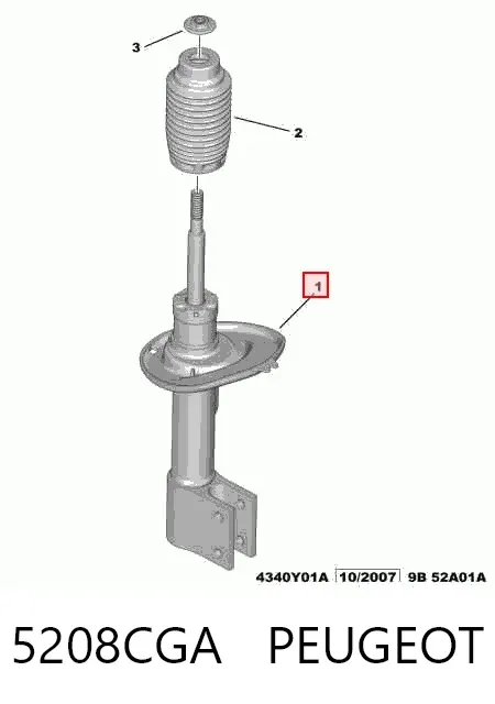 Амортизатор передний левый 5208CGA Peugeot/Citroen
