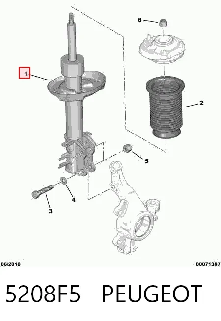 Амортизатор передний правый 5208F5 Peugeot/Citroen