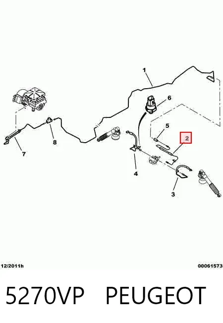 Трубка гидроподкачки амортизаторов 5270VP Peugeot/Citroen