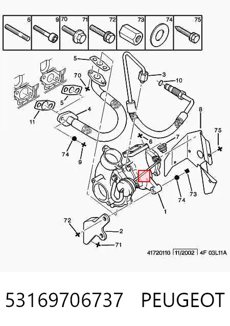 Турбина 53169706737 Peugeot/Citroen