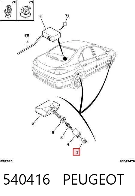 Колпачок колесного ниппеля 540416 Peugeot/Citroen