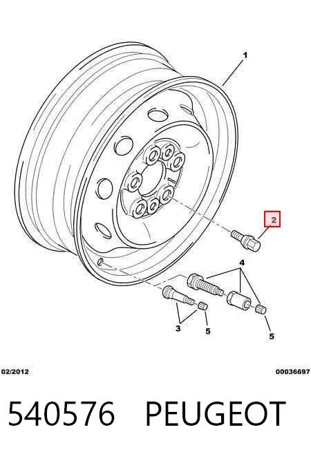 Колесный болт 540576 Peugeot/Citroen