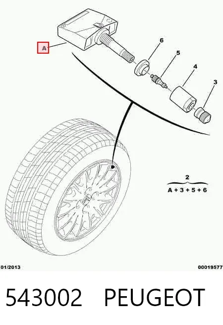 Датчик давления в шинах 543002 Peugeot/Citroen