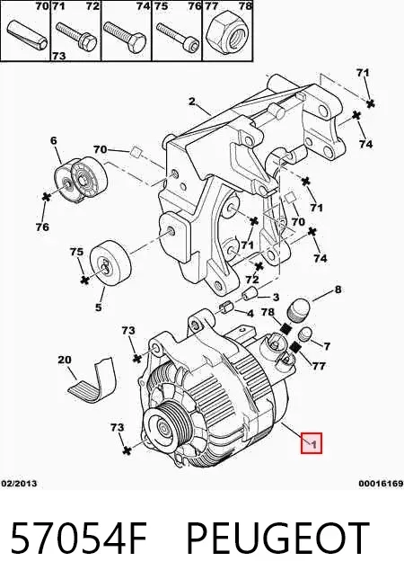 Генератор 57054F Peugeot/Citroen