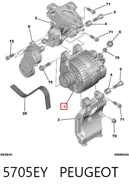 Генератор 5705EY Peugeot/Citroen