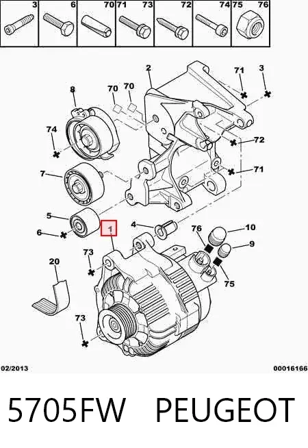 Генератор 5705FW Peugeot/Citroen
