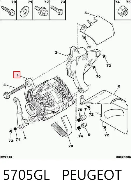 Генератор 5705GL Peugeot/Citroen