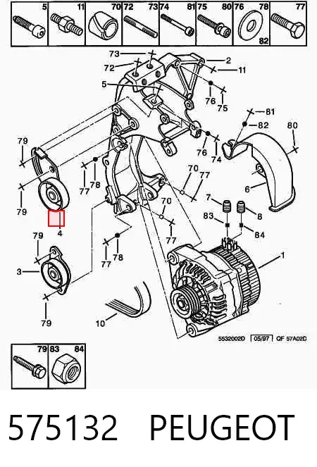 Натяжной ролик 575132 Peugeot/Citroen