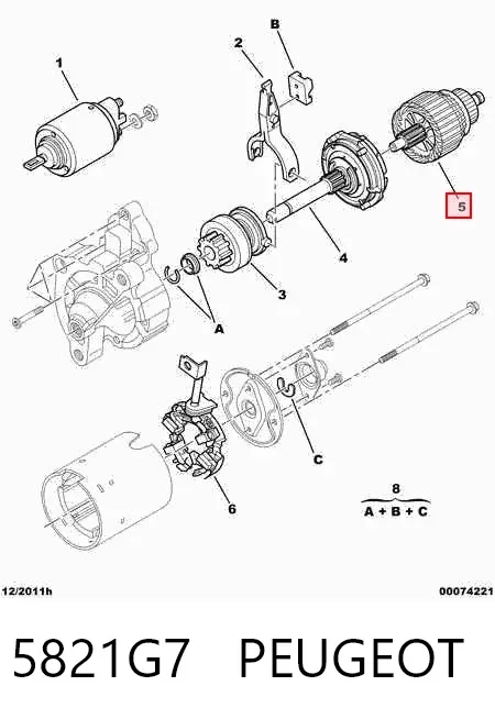 Якорь стартера 5821G7 Peugeot/Citroen