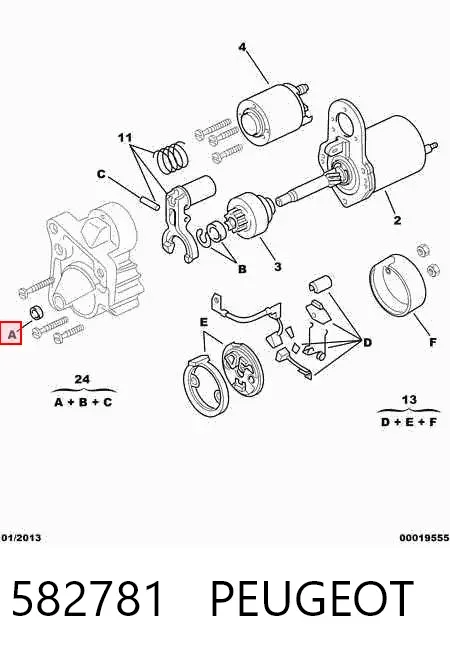 Ремкомплект стартера 582781 Peugeot/Citroen