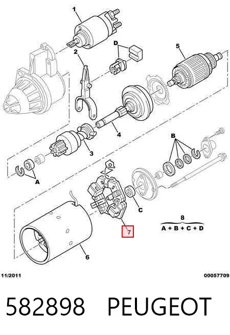 Щеткодержатель стартера 582898 Peugeot/Citroen