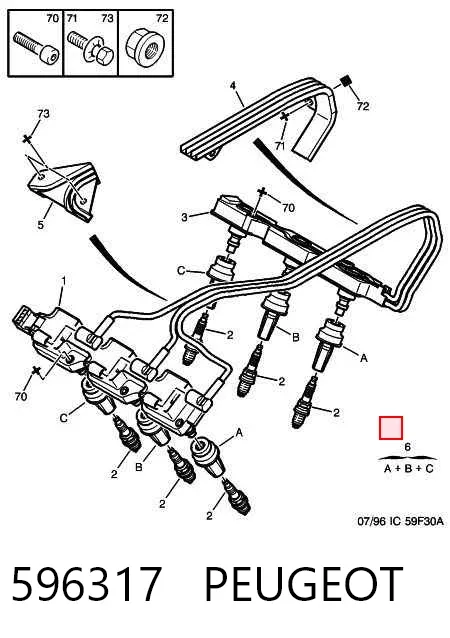 Наконечник свечи зажигания 596317 Peugeot/Citroen