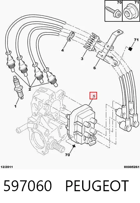 Катушка зажигания 597060 Peugeot/Citroen