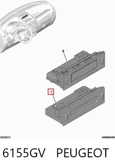 Дисплей многофункциональный 6155GV Peugeot/Citroen