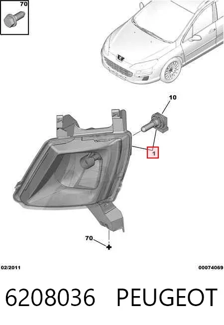 Фара противотуманная левая 6208036 Peugeot/Citroen