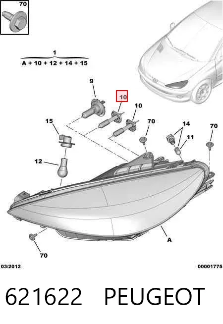 Лампочка галогенная 621622 Peugeot/Citroen