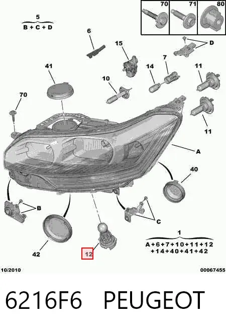 Лампочка галогенная 6216F6 Peugeot/Citroen