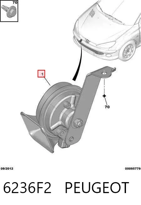 Звуковой сигнал 6236F2 Peugeot/Citroen