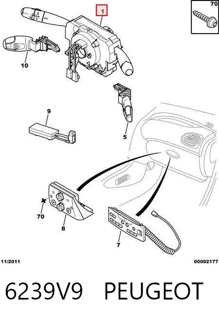 Подрулевой переключатель 6239V9 Peugeot/Citroen