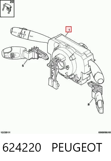 Подрулевой переключатель 624220 Peugeot/Citroen