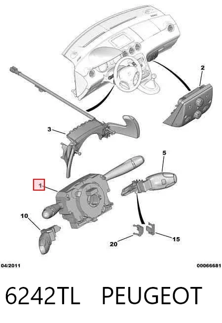 Подрулевой переключатель 6242TL Peugeot/Citroen
