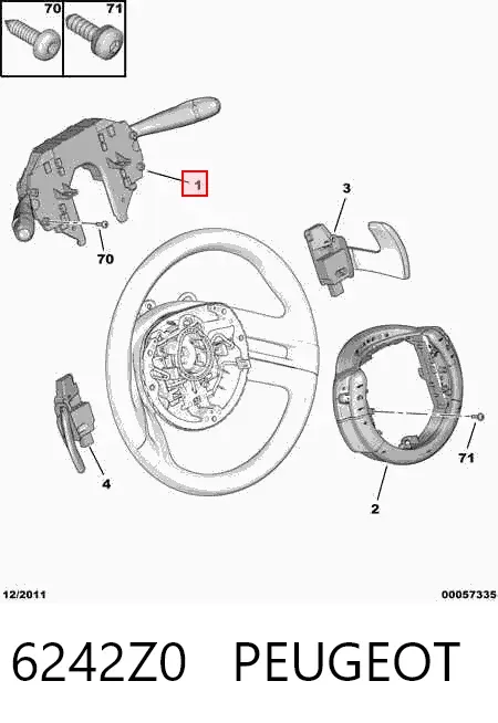 Левый подрулевой переключатель 6242Z0 Peugeot/Citroen