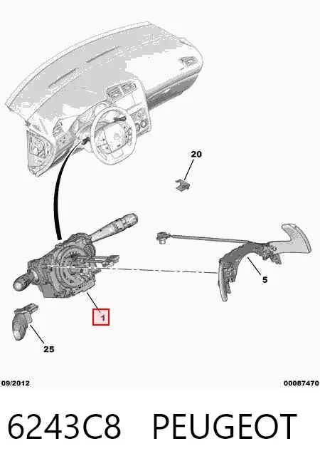 Подрулевой переключатель 6243C8 Peugeot/Citroen