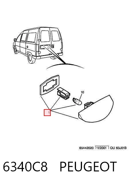 Фонарь подсветки номерного знака 6340C8 Peugeot/Citroen