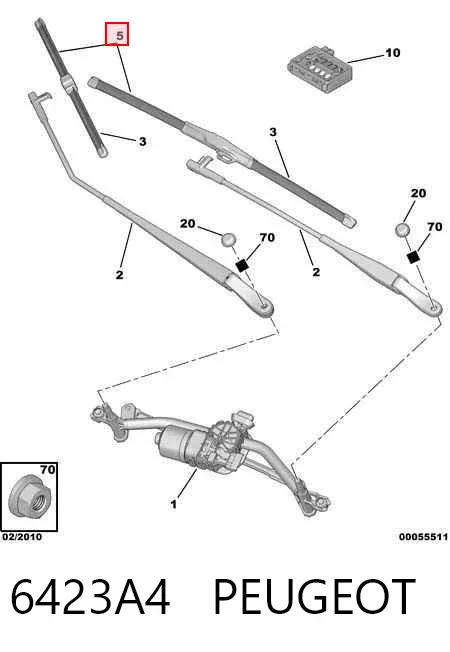 Щетки стеклоочистителя 6423A4 Peugeot/Citroen