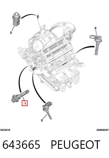 Датчик температуры испарителя 643665 Peugeot/Citroen