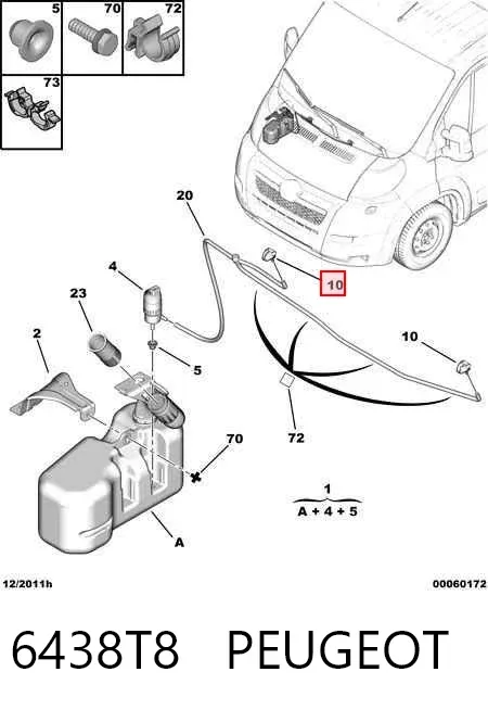 Форсунка омывателя 6438T8 Peugeot/Citroen