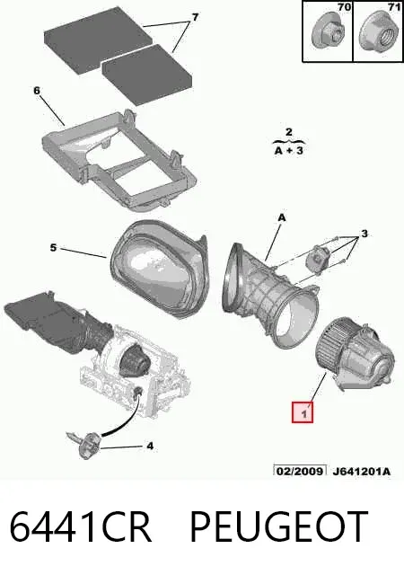 Вентилятор печки 6441CR Peugeot/Citroen
