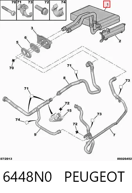 Радиатор печки 6448N0 Peugeot/Citroen