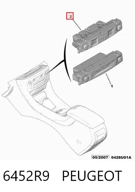 Блок управления кондиционером 6452R9 Peugeot/Citroen